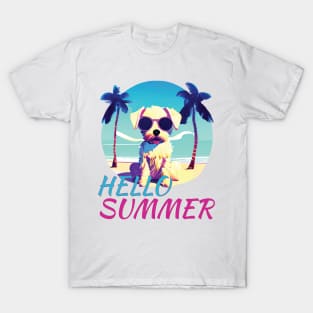 Summer Dog Retro T-Shirt